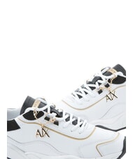 ARMANI EXCHANGE Sneaker running in pelle Zapatillas opt.wht + negro + oro - Zapatos Mujer - 4