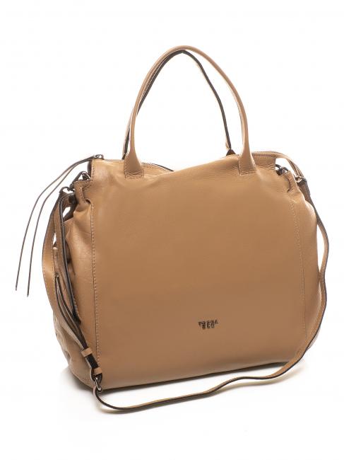 AVANA Bolso grande de piel barro - Bolsos Mujer