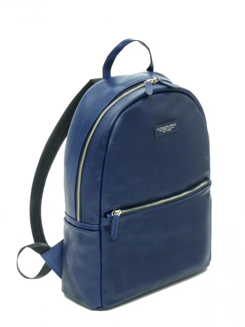SOFT TECH Mochila para port&aacute;til 14", en piel azul - Mochilas para port&aacute;til