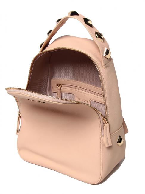 SQUARED STUDS Mochila con tachuelas y cremallera arena cubana - Bolsos Mujer