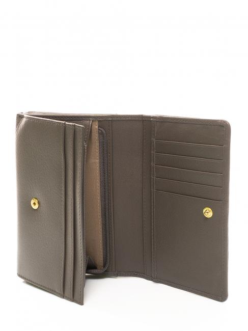 HERITAGE Billetera de cuero gris pardo - Carteras Mujer