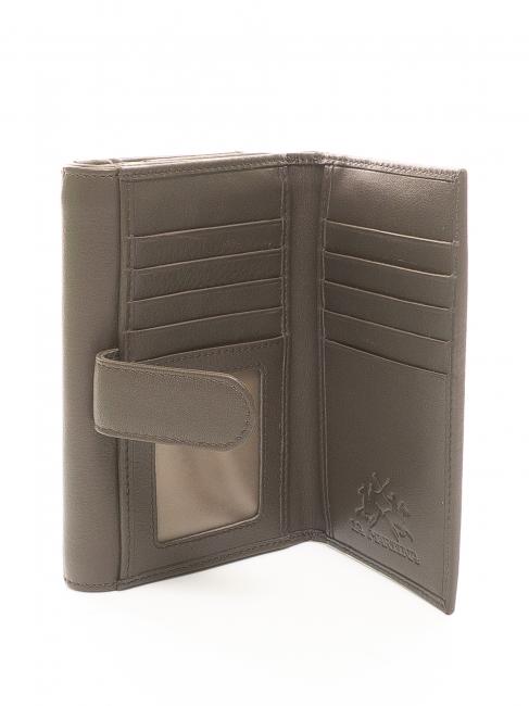HERITAGE Billetera de cuero gris pardo - Carteras Mujer
