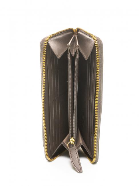 HERITAGE Cartera de piel con cremallera gris pardo - Carteras Mujer