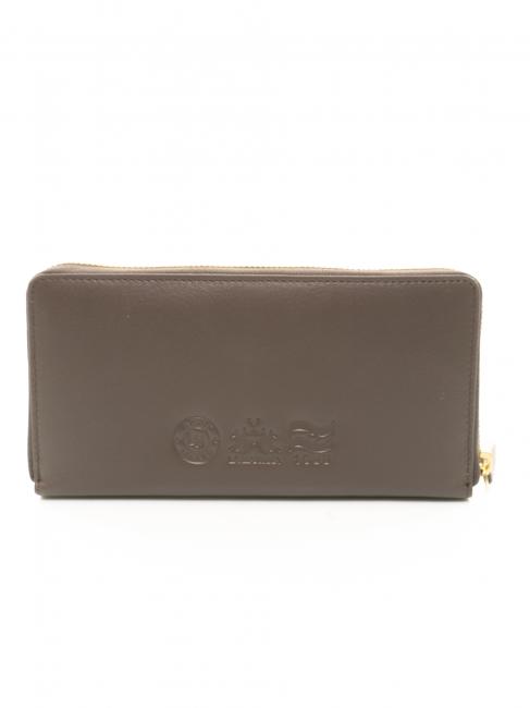 HERITAGE Cartera de piel con cremallera gris pardo - Carteras Mujer