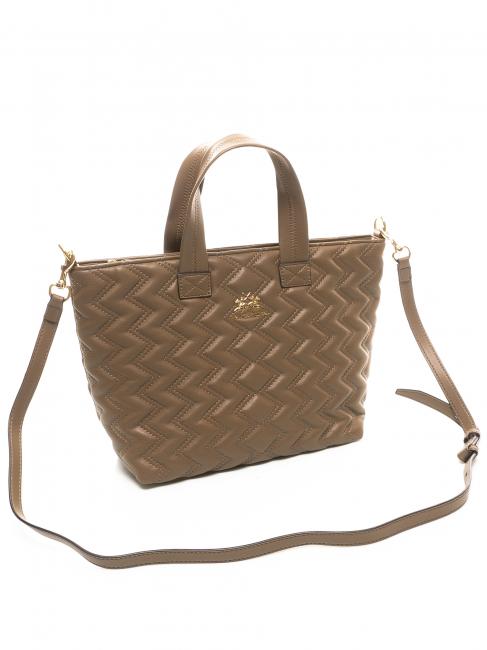 ANGELINA Bolso shopper de mano, con bandolera gris pardo - Bolsos Mujer
