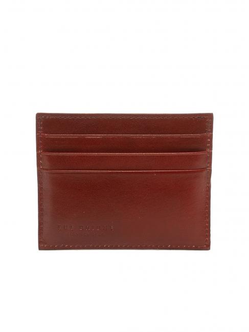 LEDA Cartera tarjetero de piel Chianti / Burdeos / Dorado - Carteras Mujer