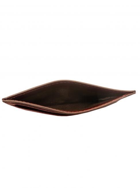 LEDA Cartera tarjetero de piel Chianti / Burdeos / Dorado - Carteras Mujer