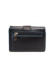 PIQUADRO BLUE SQUARE Monedero triple de cuero y monedas azul - Carteras Hombre - 3