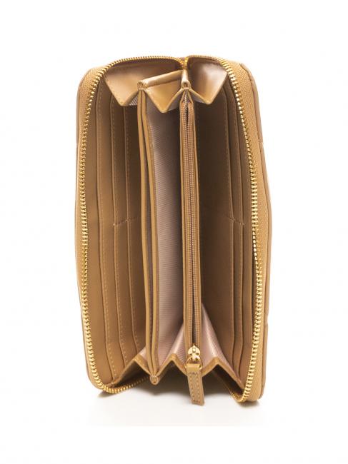 Portafoglio Trapuntato Cremallera alrededor madera clara - Carteras Mujer