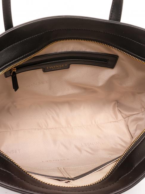 LOGO OVAL T FLOREALE Bolsa de la compra flor en forma de t negra / ovalada - Bolsos Mujer