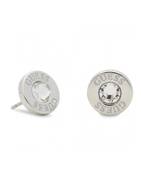 CLEAR CRYSTAL AND LOGO STUDS Aretes SILVER - Pendientes