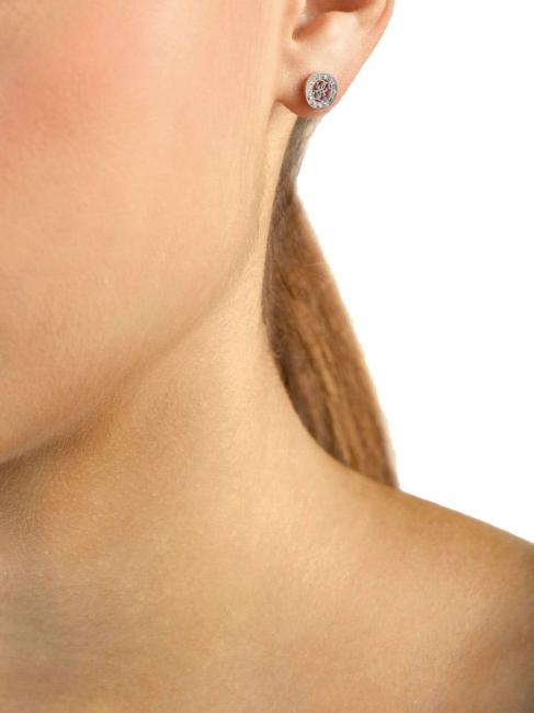 4G LOGO CRYSTAL STUD Aretes SILVER - Pendientes