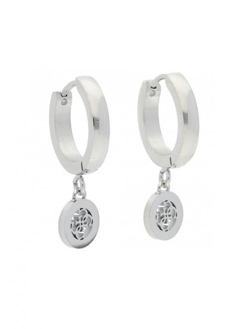 4G CHARM AND CRYSTALS HUGGIES Aretes SILVER - Pendientes