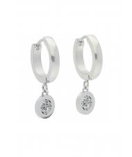 GUESS 4G CHARM AND CRYSTALS HUGGIES Aretes SILVER - Pendientes - 3