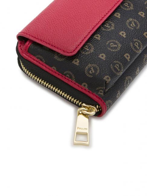 HERITAGE  Cartera grande con bolsillo laca negra - Carteras Mujer