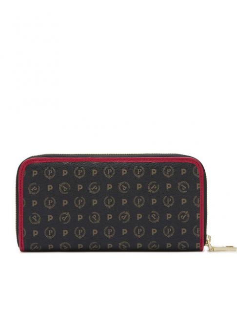 HERITAGE  Cartera grande con bolsillo laca negra - Carteras Mujer