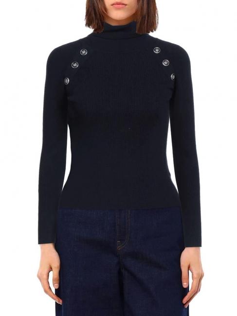 DESTINYS Jersey de cuello alto con botones azul - Su&eacute;teres de mujer