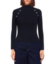 JOHN RICHMOND DESTINYS Jersey de cuello alto con botones azul - Su&eacute;teres de mujer - 2