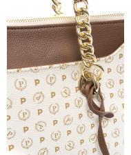POLLINI Heritage Classic Bolso shopper de mano, con bandolera marfil / marr&oacute;n - Bolsos Mujer - 3