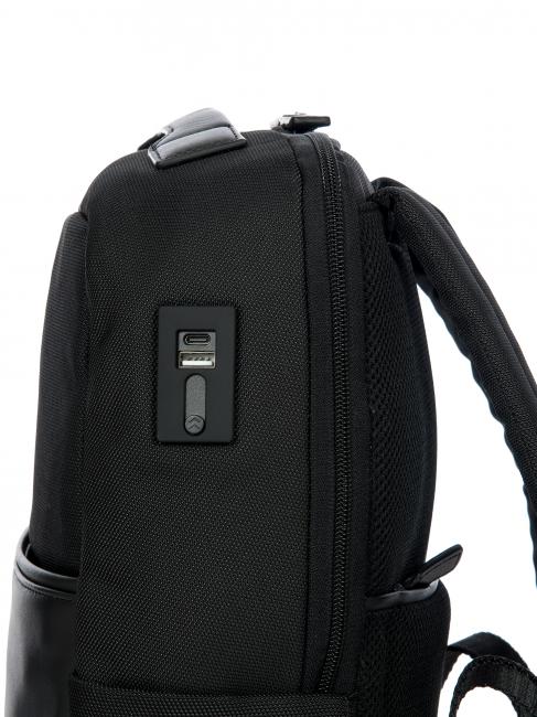 MONZA Mochila expandible para pc de 14" con USB negro Negro - Mochilas para port&aacute;til