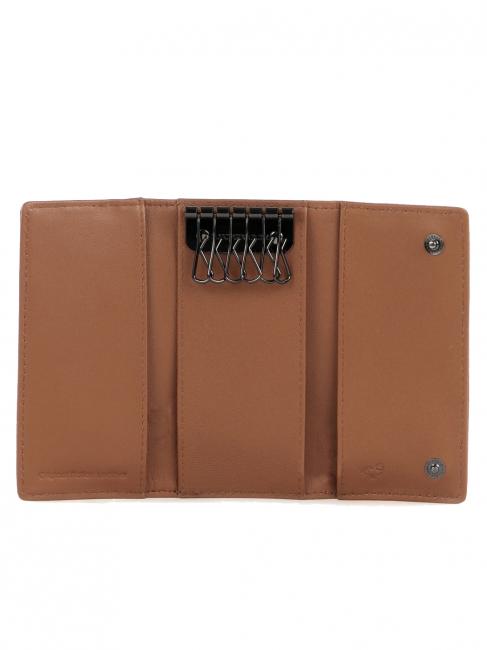 MELLOW Estuche de cuero para llaves bronceado indio - Llaveros