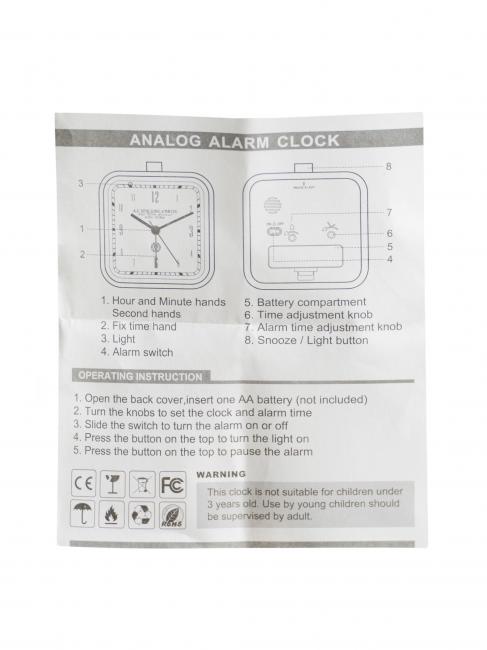 LIGHTED SQUARE Despierta Blanco - Relojes y Despertadores