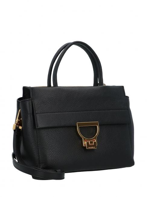 ARLETTIS Bolso de mano de piel martillada negro - Bolsos Mujer