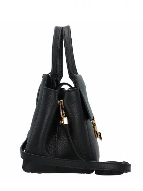 ARLETTIS Bolso de mano de piel martillada negro - Bolsos Mujer