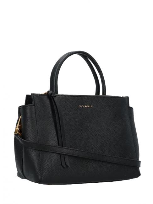 ARLETTIS Bolso de mano de piel martillada negro - Bolsos Mujer