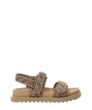 GUESS FABELIS 2 Sandalias con logo Beige / Marr&oacute;n - Zapatos Mujer - 3