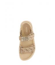GUESS FABELIS 2 Sandalias con logo Beige / Marr&oacute;n - Zapatos Mujer - 5