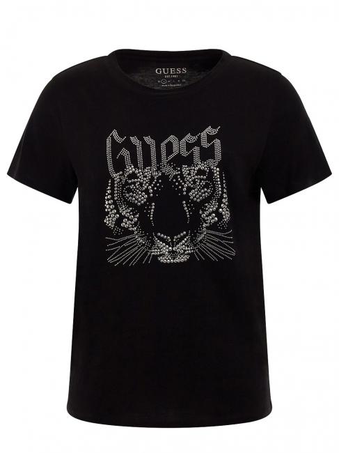 LOGO TIGER EASY camiseta con tachuelas jetbla - camiseta