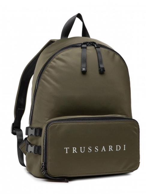 SPEEDY LETTERING Mochila de nailon, soporte para PC de 15,6" verde oliva / hueso - Mochilas para port&aacute;til