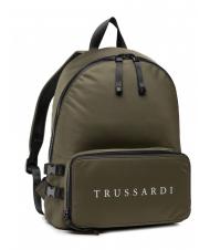 TRUSSARDI SPEEDY LETTERING Mochila de nailon, soporte para PC de 15,6" verde oliva / hueso - Mochilas para port&aacute;til - 2