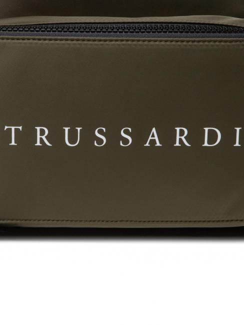 SPEEDY LETTERING Mochila de nailon, soporte para PC de 15,6" verde oliva / hueso - Mochilas para port&aacute;til