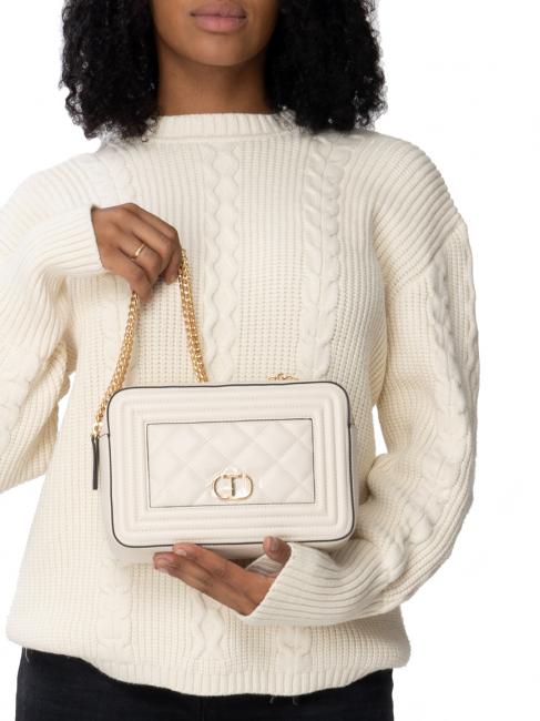 QUILTED FRAME Bolso de tela matelass&eacute; nieve - Bolsos Mujer
