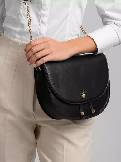 ANGELINA Bolso bandolera con solapa negro - Bolsos Mujer