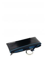 PIQUADRO Llavero PLAZA AZUL, en cuero azul - Llaveros - 2