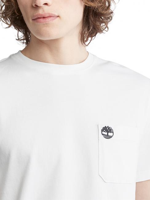 DUNSTAN RIVER Camiseta de algod&oacute;n con bolsillo blanco - camiseta