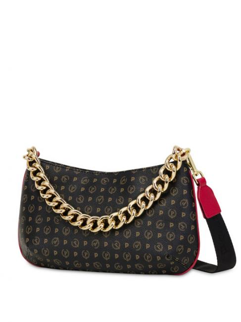 HERITAGE Bolso de hombro con asa de cadena laca negra - Bolsos Mujer