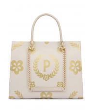 POLLINI HERITAGE  Bolsa de la compra con estampado all over marfil / marr&oacute;n - Bolsos Mujer - 2