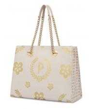 POLLINI HERITAGE  Bolsa de la compra con estampado all over marfil / marr&oacute;n - Bolsos Mujer - 3