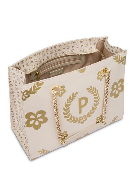 HERITAGE  Bolsa de la compra con estampado all over marfil / marr&oacute;n - Bolsos Mujer