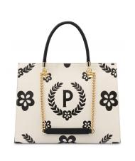 POLLINI HERITAGE  Bolsa de la compra con estampado all over Negro / marfil - Bolsos Mujer - 2