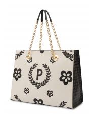 POLLINI HERITAGE  Bolsa de la compra con estampado all over Negro / marfil - Bolsos Mujer - 3
