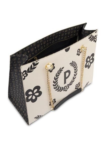 HERITAGE  Bolsa de la compra con estampado all over Negro / marfil - Bolsos Mujer