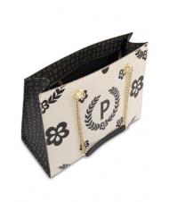 POLLINI HERITAGE  Bolsa de la compra con estampado all over Negro / marfil - Bolsos Mujer - 4