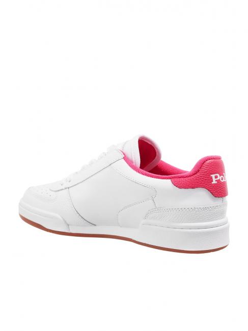 POLO LACE Zapatillas de cuero blanco/rosa fuerte - Zapatos Hombre