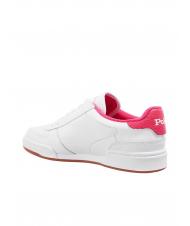 RALPH LAUREN POLO LACE Zapatillas de cuero blanco/rosa fuerte - Zapatos Hombre - 2
