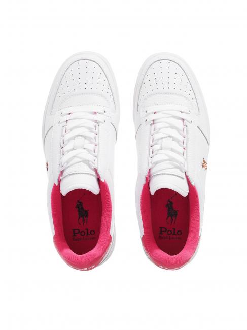 POLO LACE Zapatillas de cuero blanco/rosa fuerte - Zapatos Hombre
